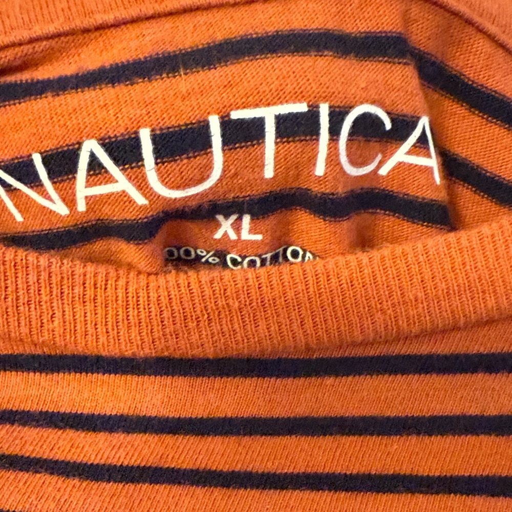 Nautica Striped Short Sleeve LOT (4) - Green, Navy, Rust, Forest - Picture 10 of 10